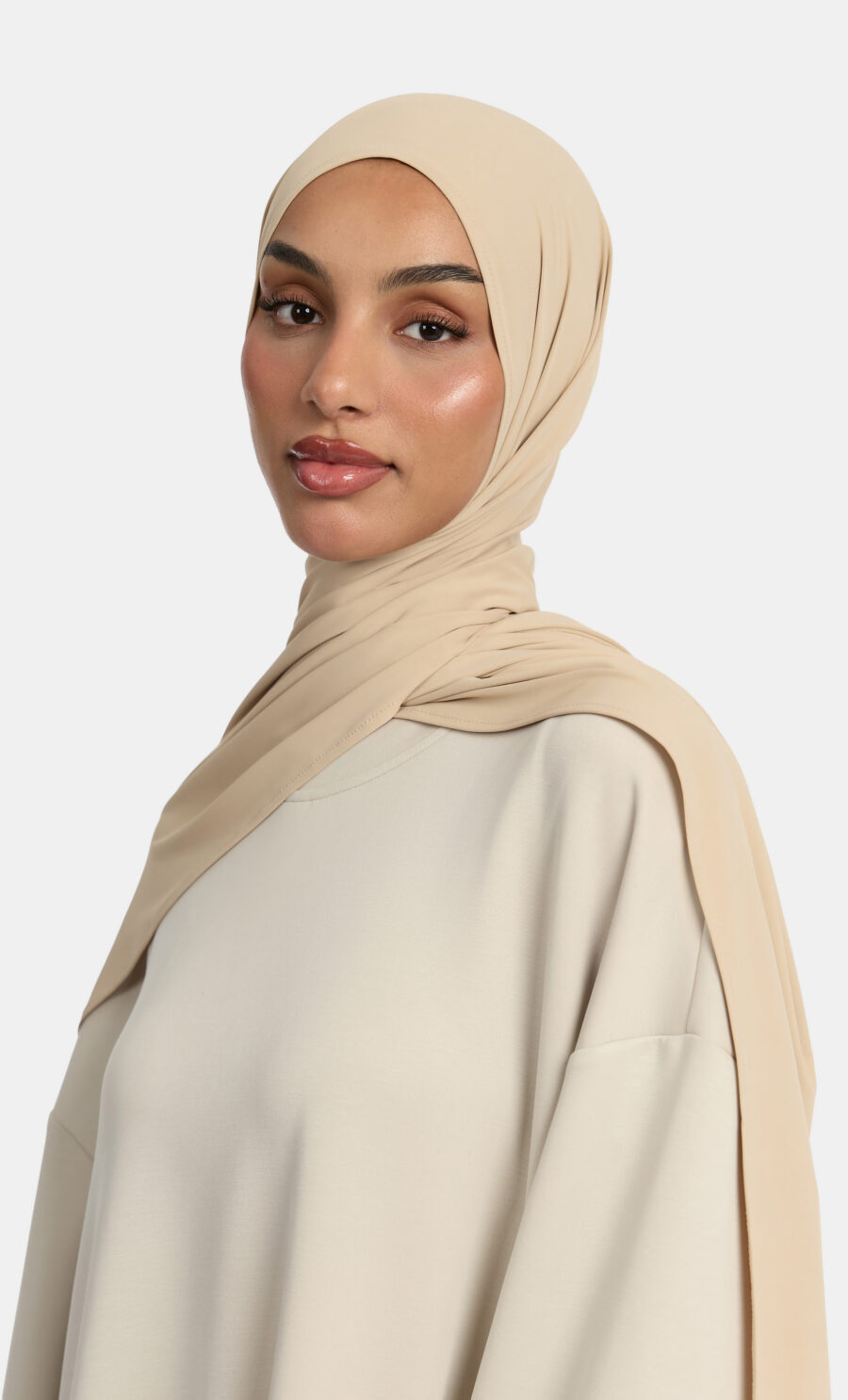 FLUID JERSEY SCARF - SAND STONE