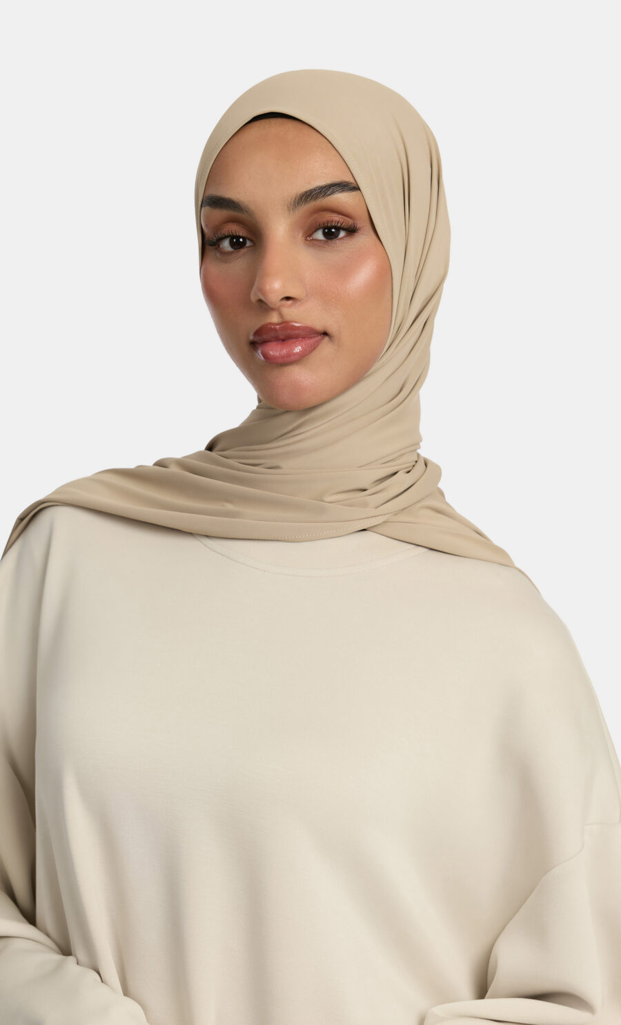 FLUID JERSEY SCARF - STONE BROWN