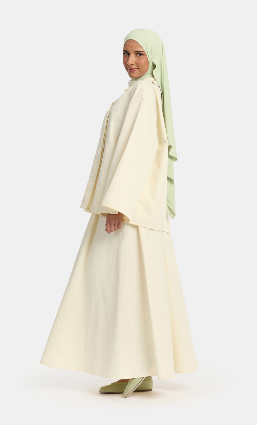BOXY SKIRT SET - LIGHT CREAM, S