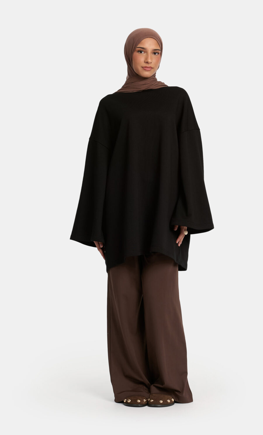 VOLUME SLEEVE SHIRT - BLACK, S