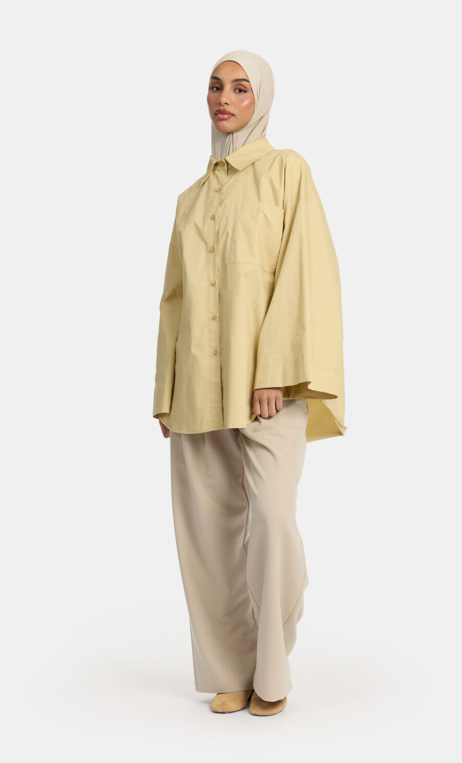 POPELINE BLOUSE - OLIVE, L