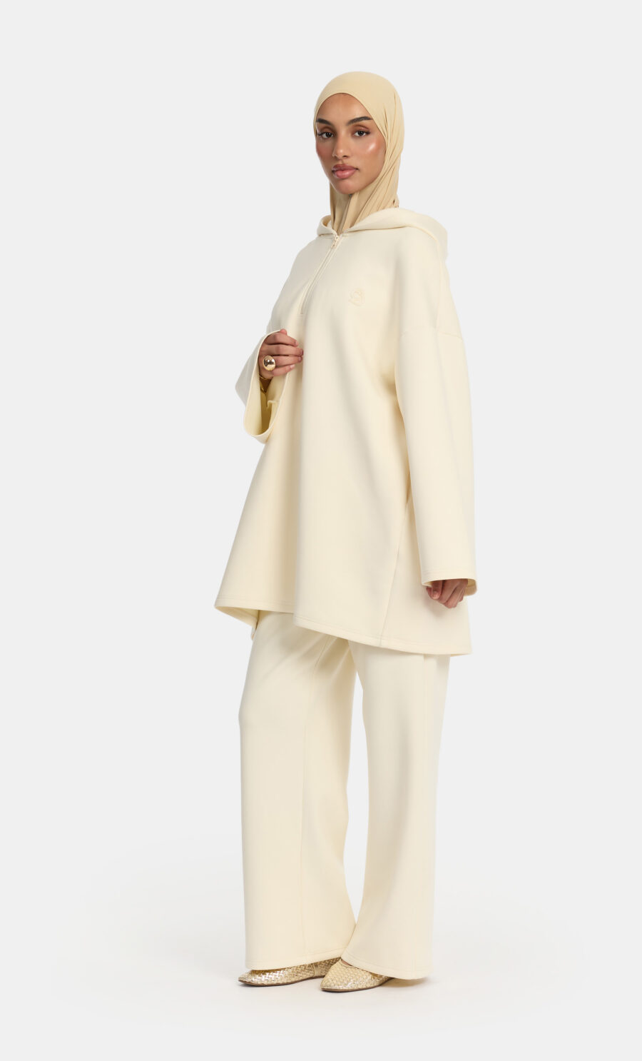 ESSENTIAL HOODIE SET - CREAM, S