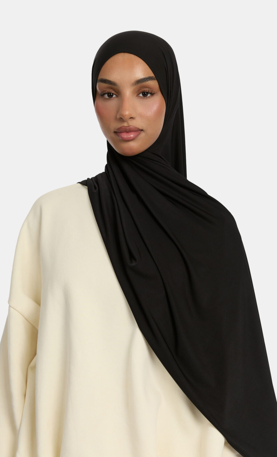 LIQUID JERSEY SCARF - BLACK