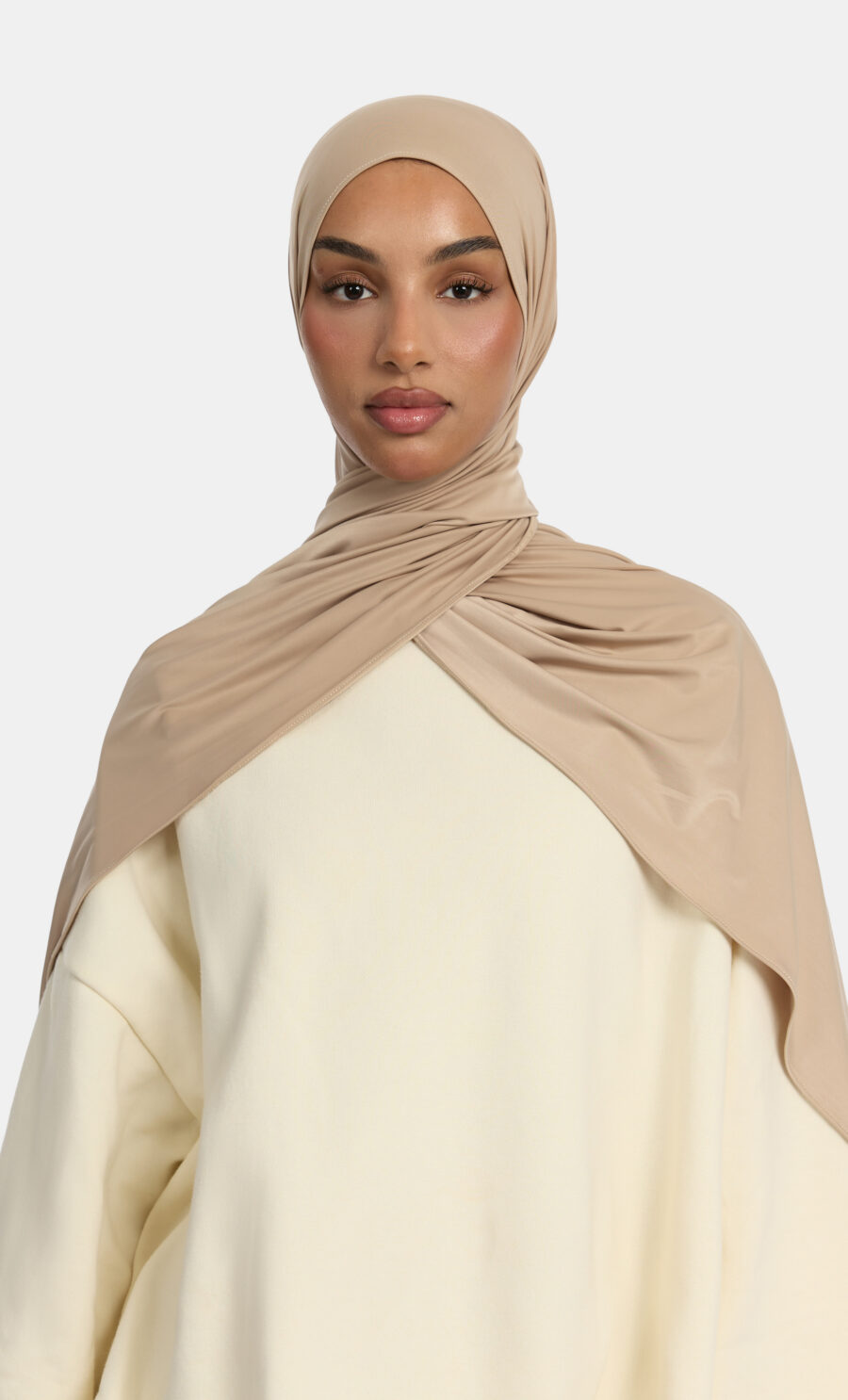 LIQUID JERSEY SCARF - BEIGE