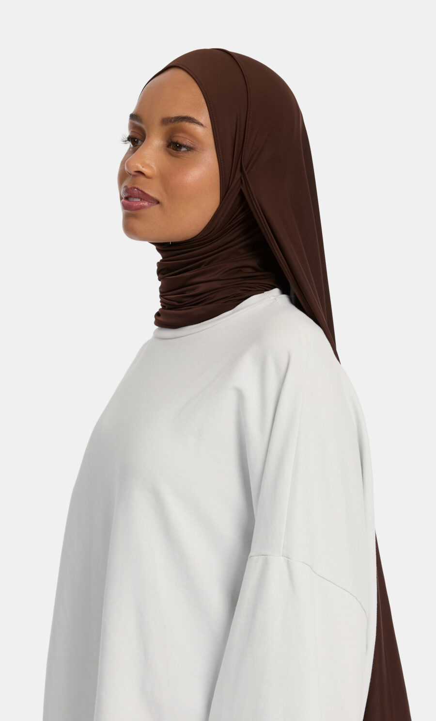 LIQUID JERSEY SCARF - CHOCOLATE