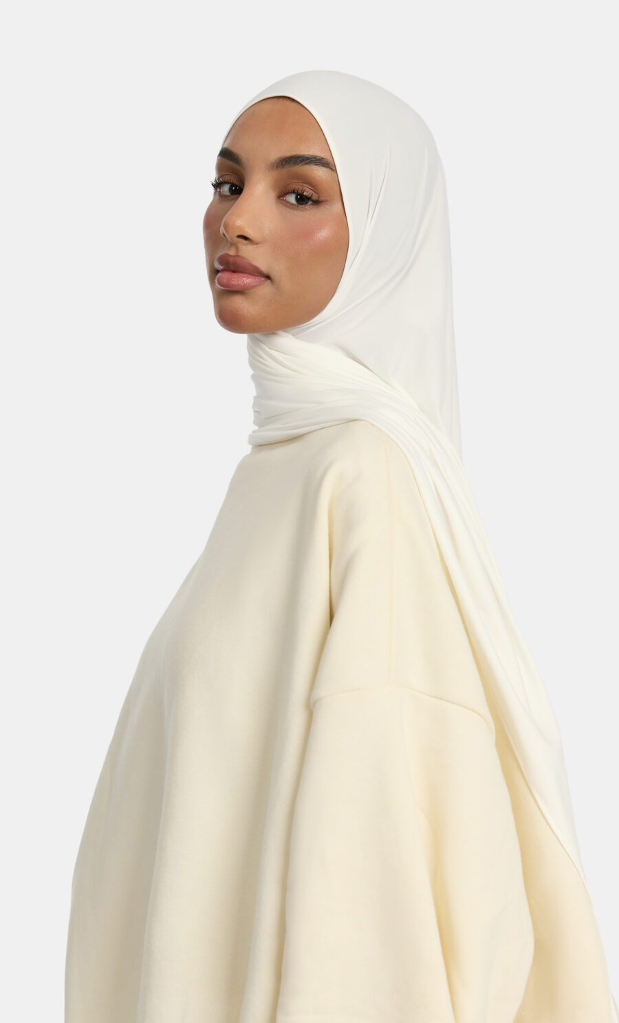 LIQUID JERSEY SCARF - WHITE