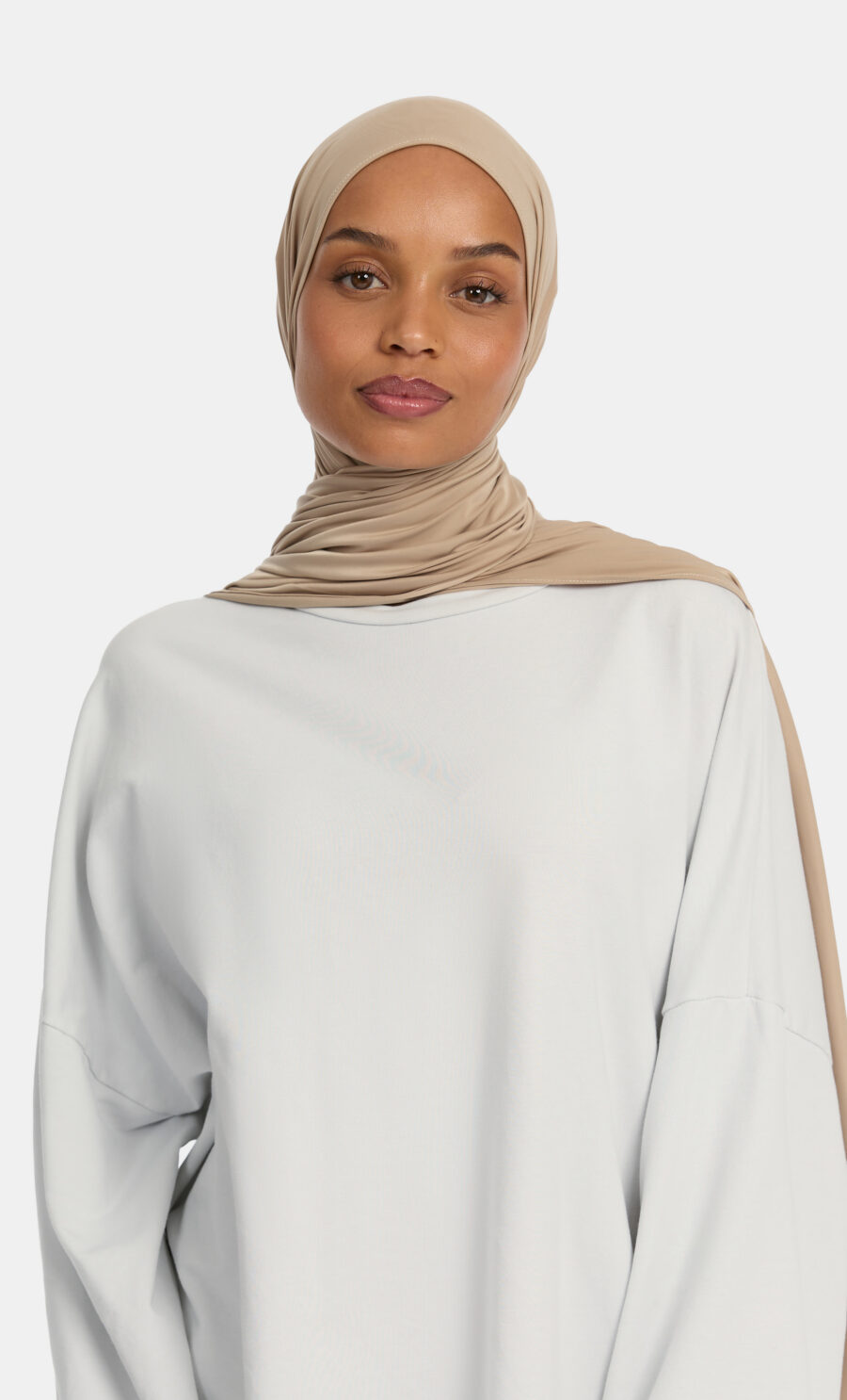 LIQUID JERSEY SCARF - WARM BEIGE
