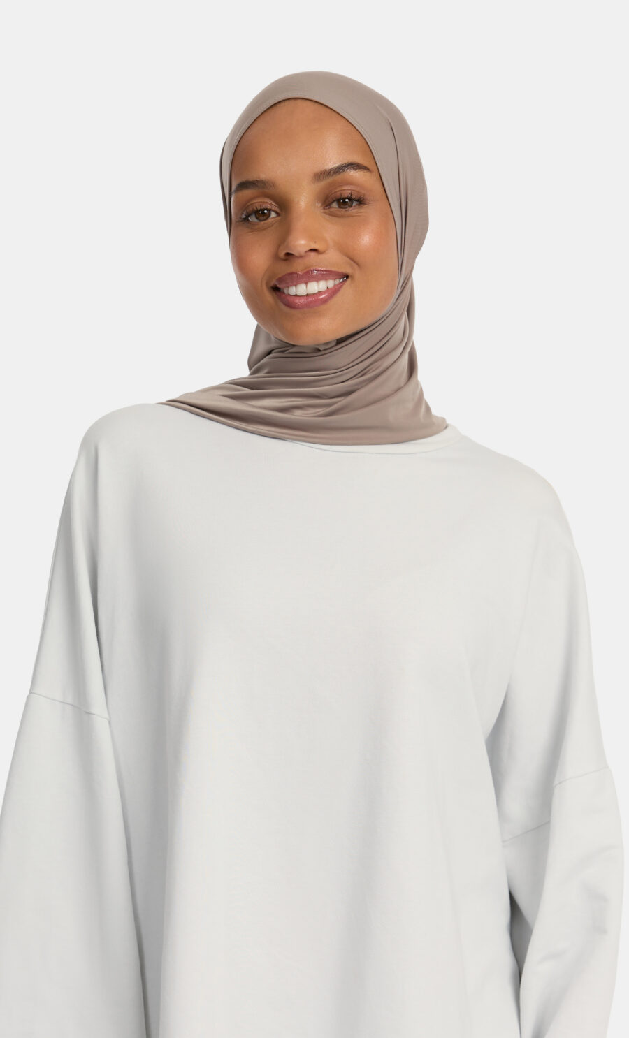 LIQUID JERSEY SCARF - STONE TAUPE