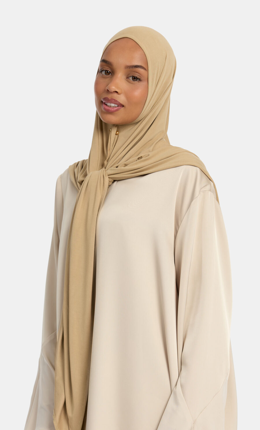 BREATHABLE TRIANGLE HIJAB - WARM BEIGE