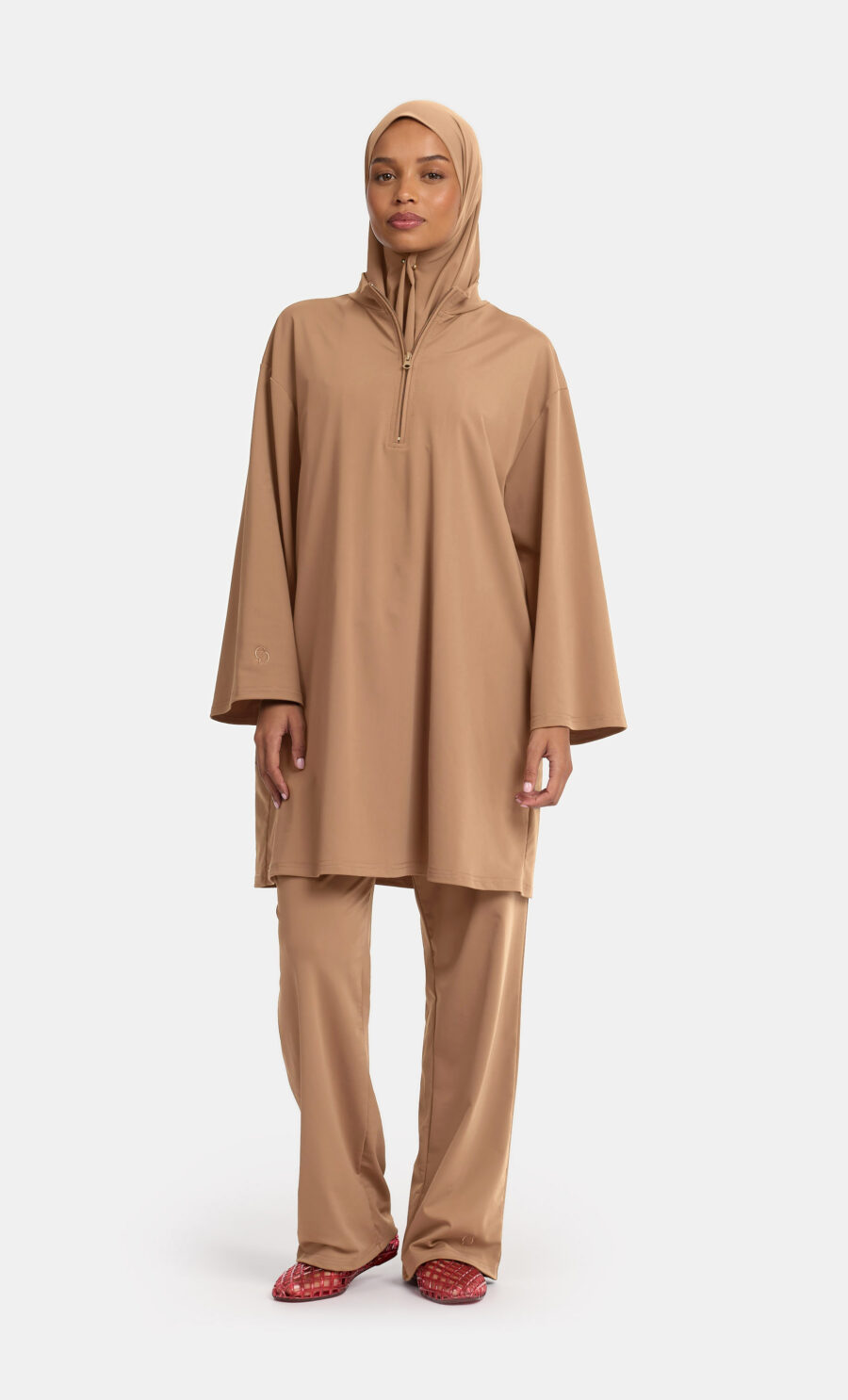 ZIP BURKINI SET - WARM BEIGE, S