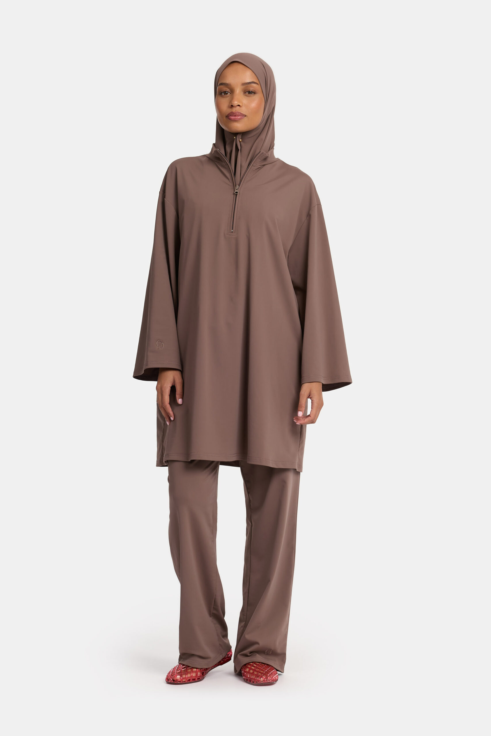 ZIP BURKINI SET - WALNUT BROWN
