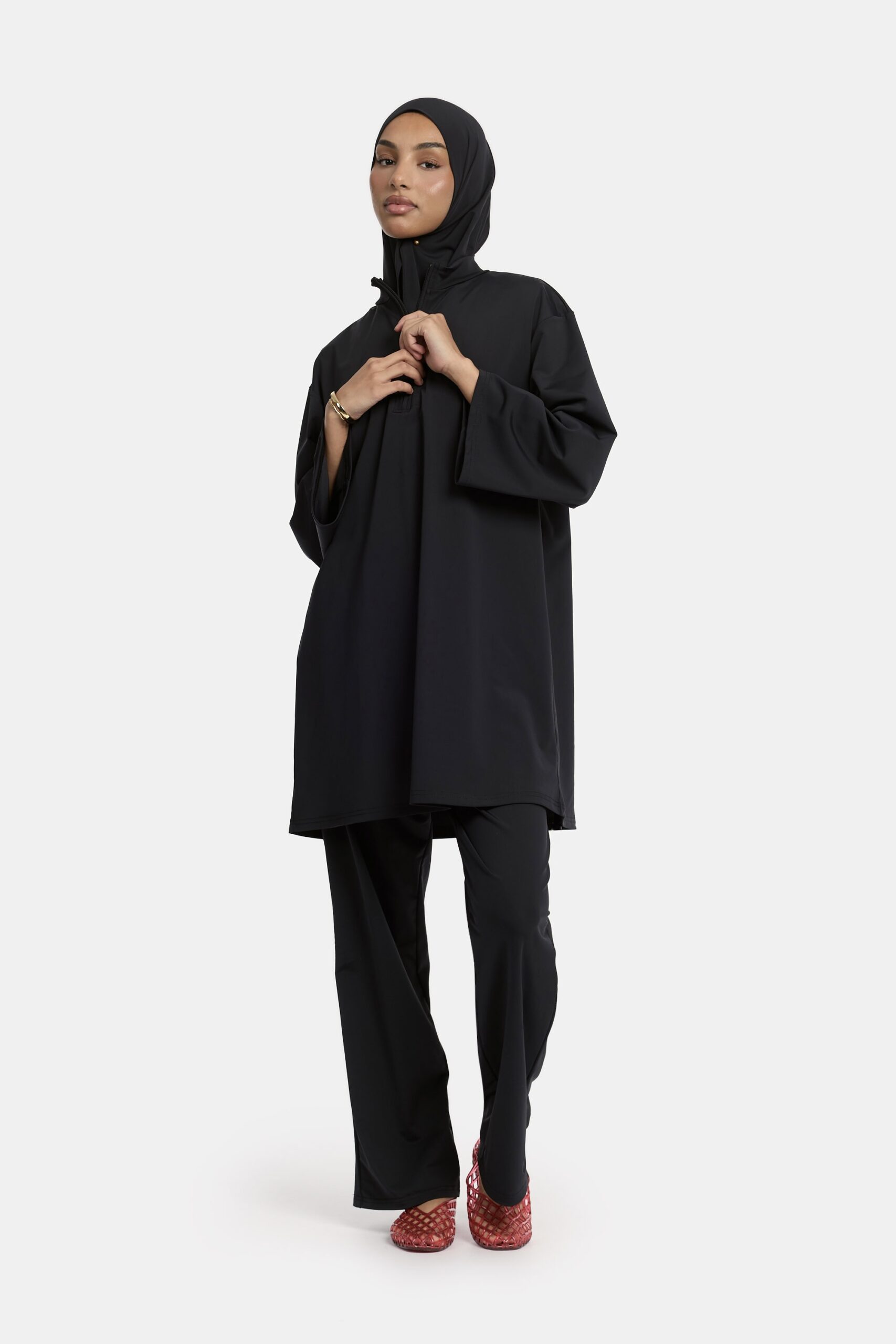 ZIP BURKINI SET - BLACK