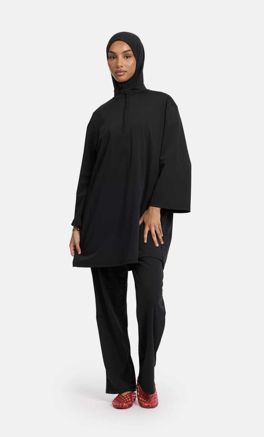 ZIP BURKINI SET - BLACK, S