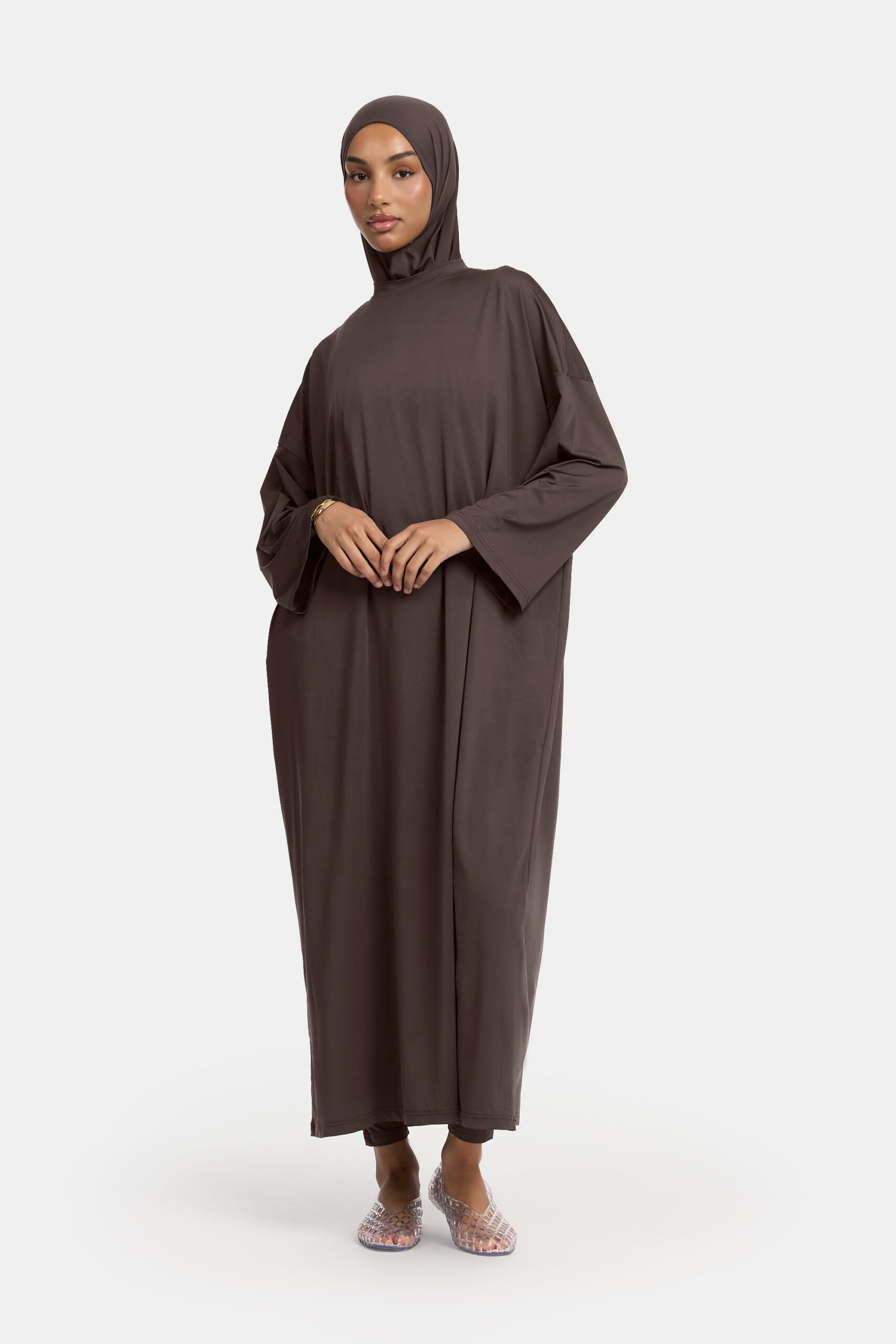 MAXI OVERSIZED BURKINI SET - DARK BROWN