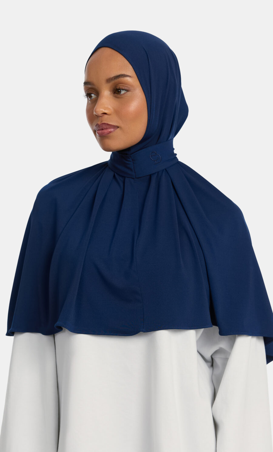 PREMIUM JERSEY PULL TIE HIJAB - MARINE BLUE