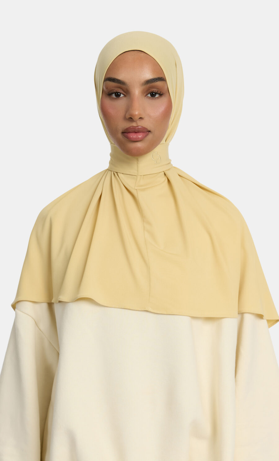 BREATHABLE PULL TIE HIJAB - PALE YELLOW