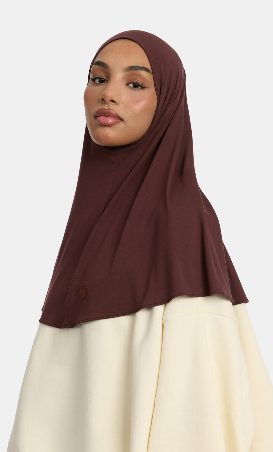 BREATHABLE SLIP ON HIJAB - DEEP BROWN