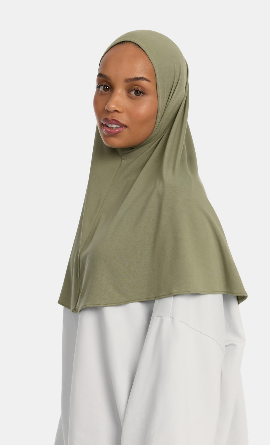 BREATHABLE SLIP ON HIJAB - OLIVE GREEN