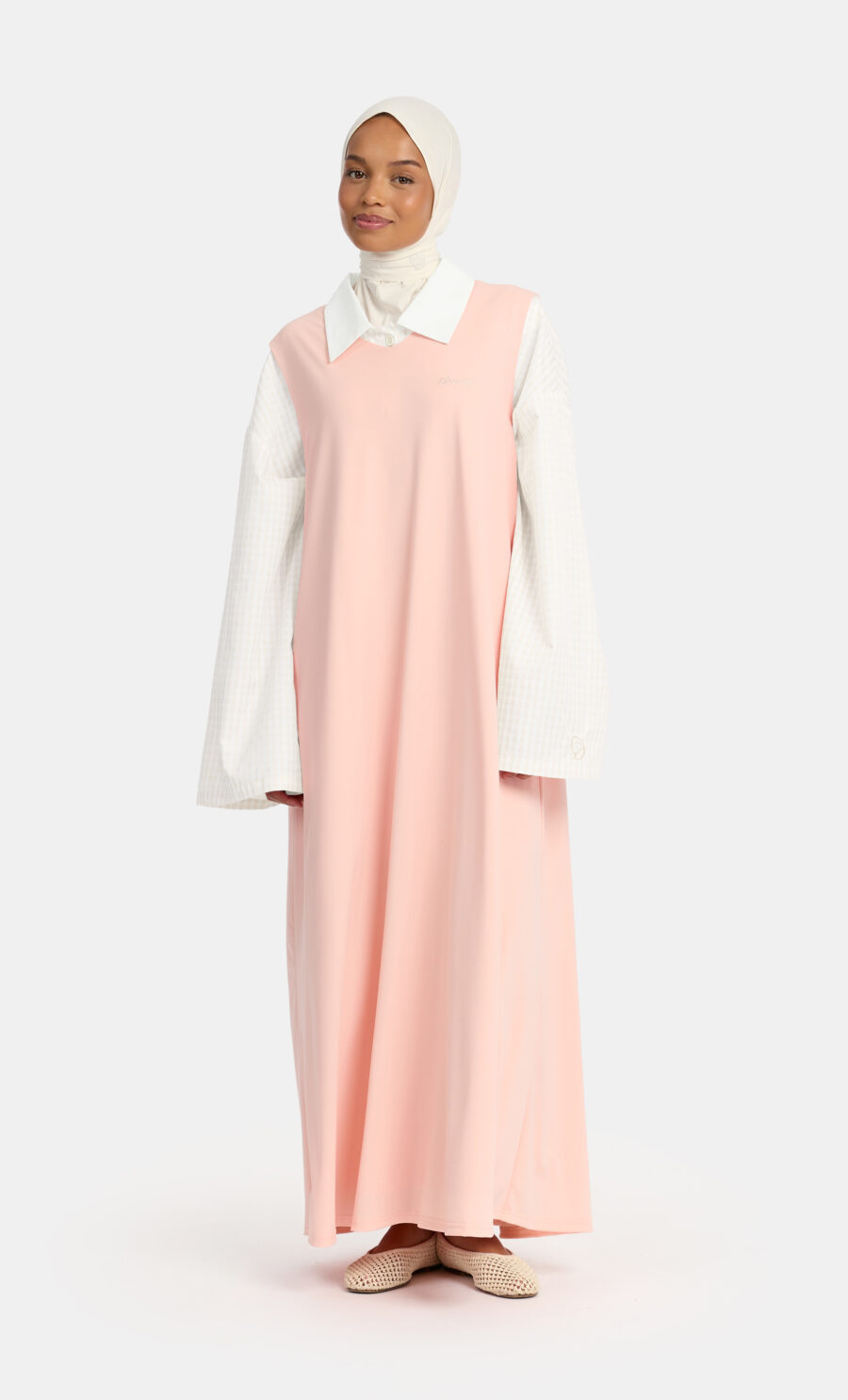 JERSEY GILET DRESS - 145 CM, PASTEL PINK