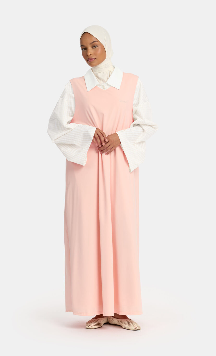 JERSEY GILET DRESS - 135 CM, PASTEL PINK