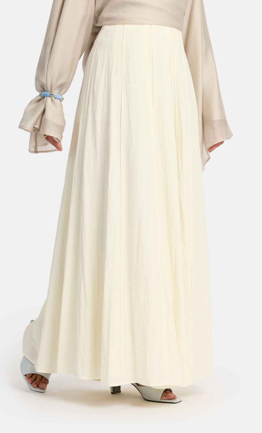SCULPTED MAXI SKIRT - OFF-WHITE, S