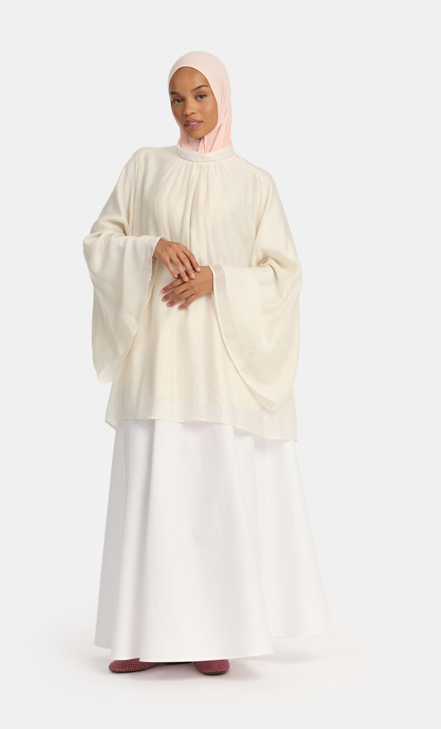 RELAXED FLOWY TOP - LIGHT CREAM