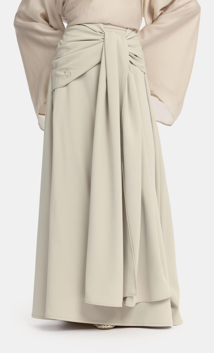 ESSENTIAL WRAP SKIRT - STONE, S