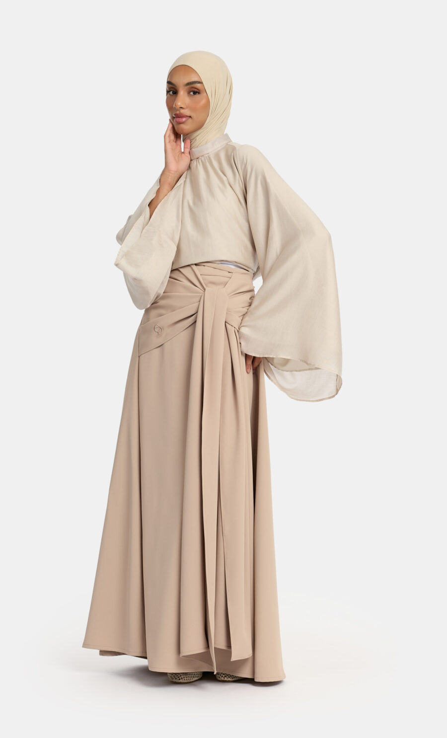 ESSENTIAL WRAP SKIRT - BROWN SUGAR, S