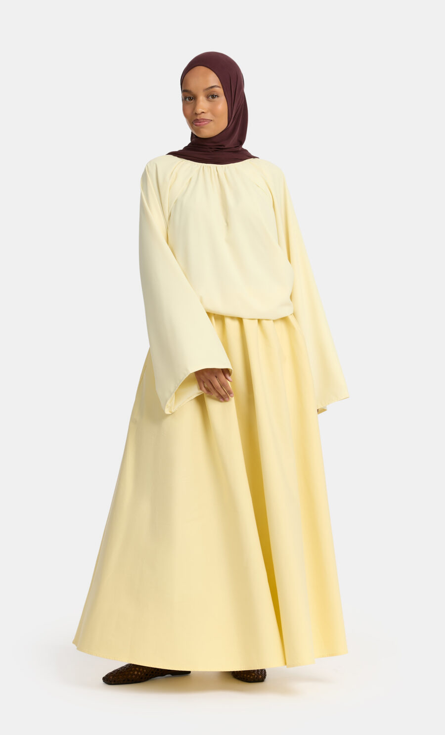GATHERED MAXI SKIRT - BUTTER YELLOW, XS