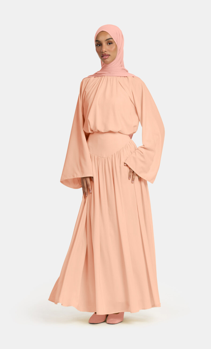FLOWY SKIRT SET - SOFT PEACH, S