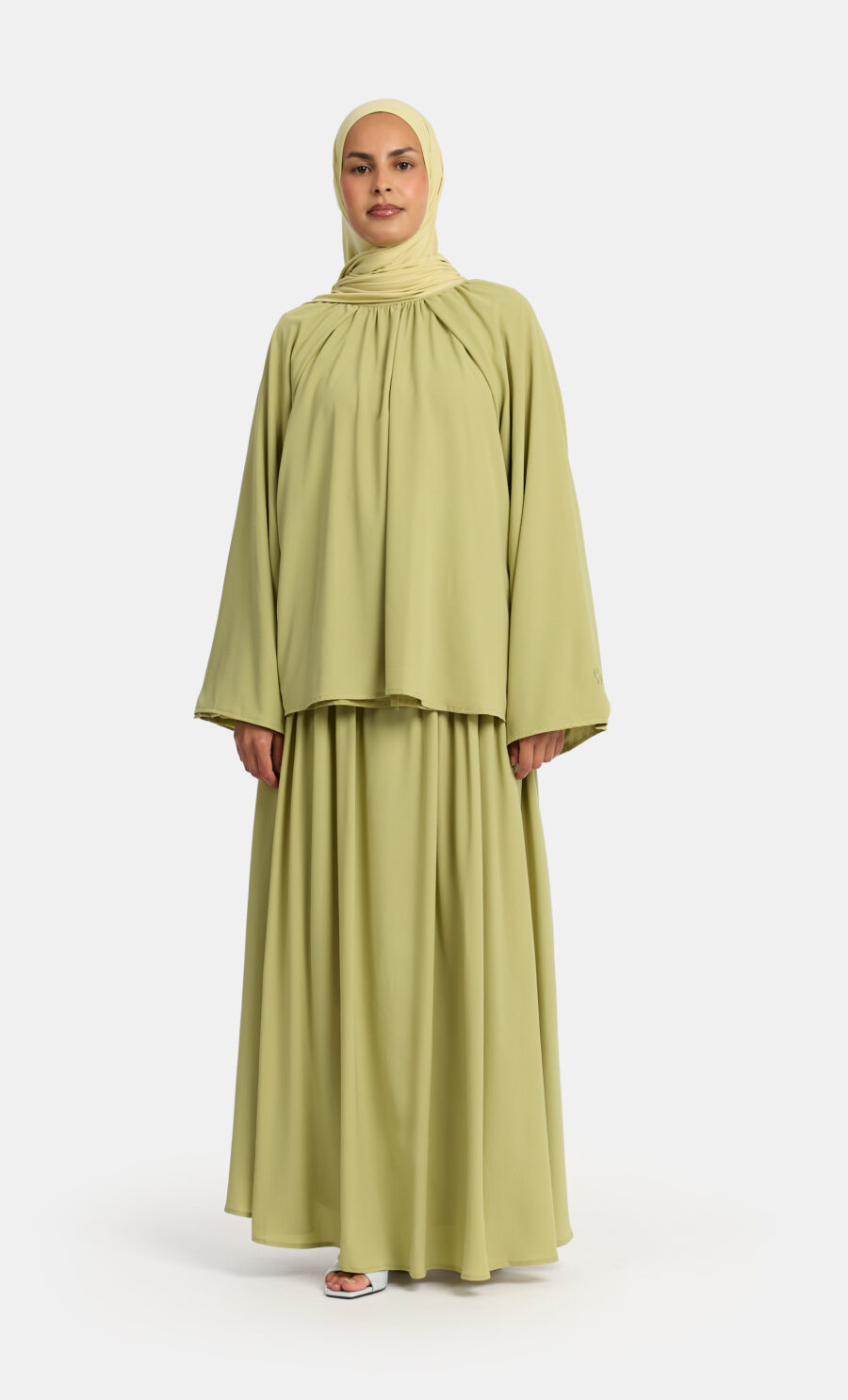 FLOWY SKIRT SET - SAGE GREEN, S