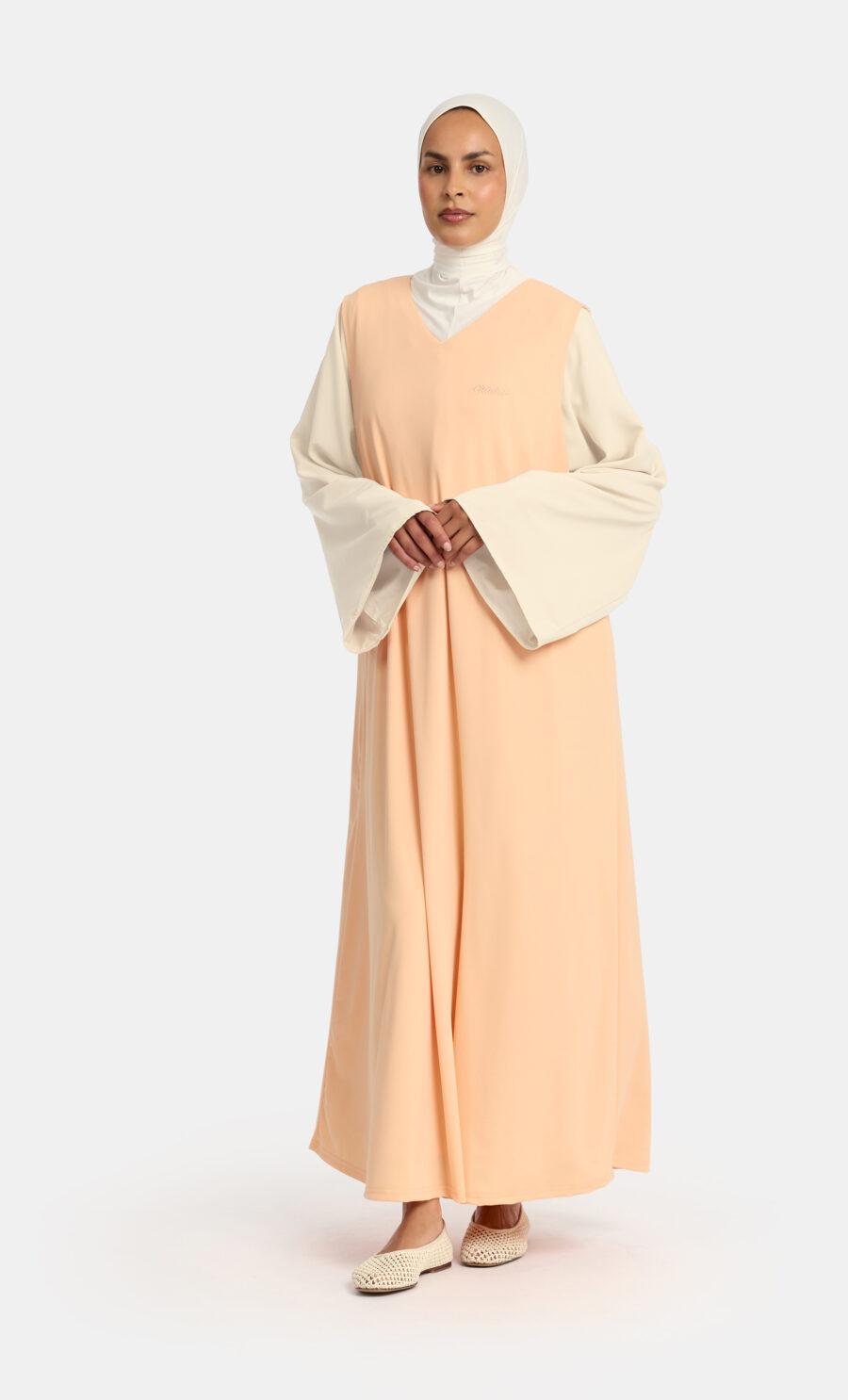JERSEY GILET DRESS - 135 CM, SOFT PEACH