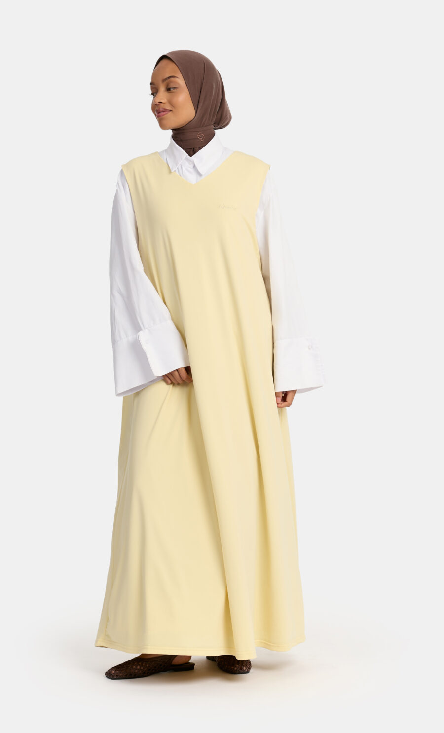 JERSEY GILET DRESS - 145 CM, BUTTER YELLOW