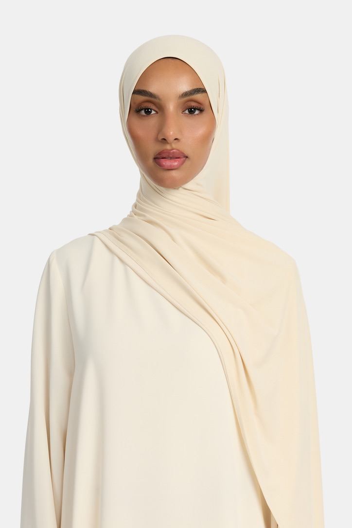 BREATHABLE JERSEY SCARF - LIGHT CREAM