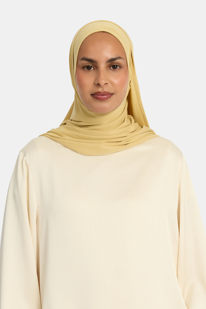 BREATHABLE JERSEY SCARF - PALE YELLOW