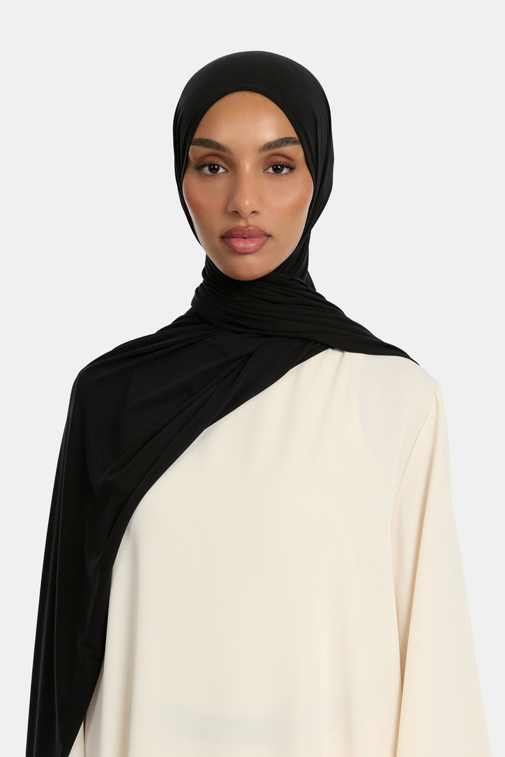 BREATHABLE JERSEY SCARF - BLACK