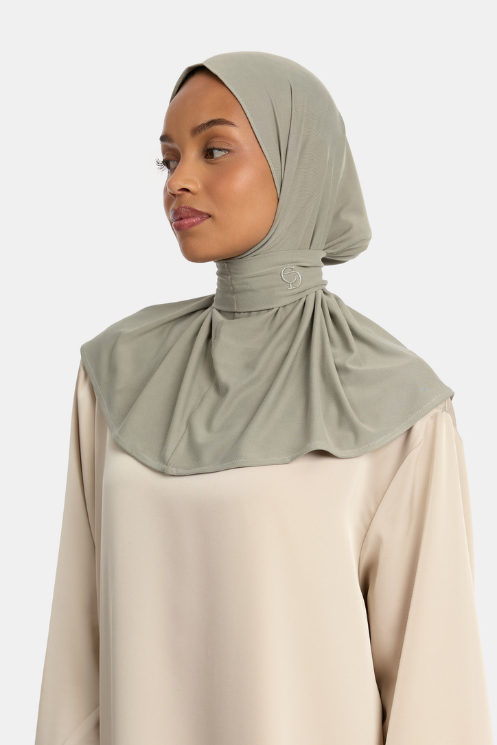 BREATHABLE PULL TIE HIJAB - SOFT GREY