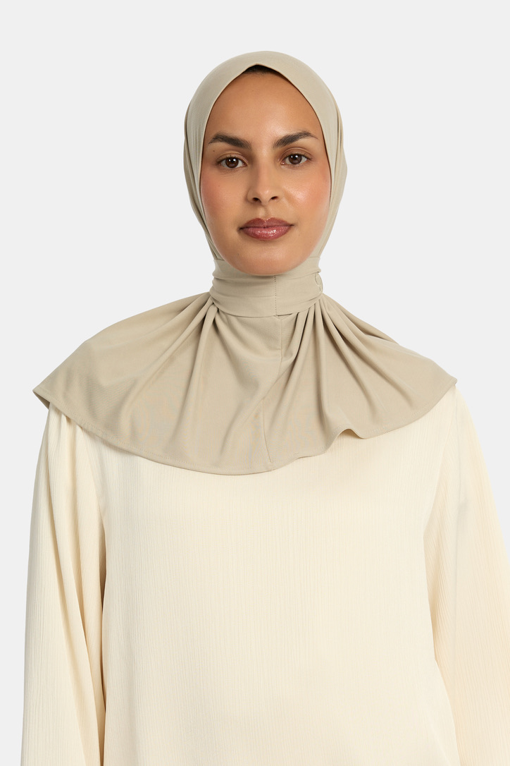 BREATHABLE PULL TIE HIJAB - STONE