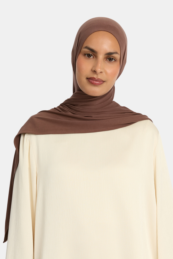 BREATHABLE JERSEY SCARF - CHOCOLATE