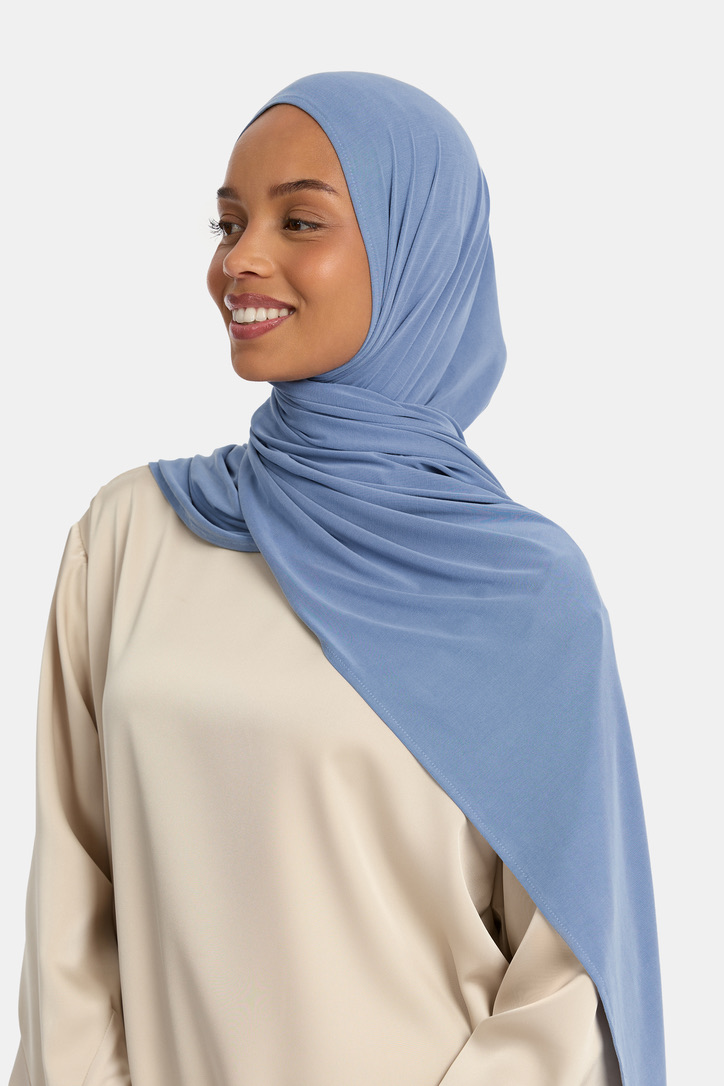 BREATHABLE JERSEY SCARF - SLATE BLUE