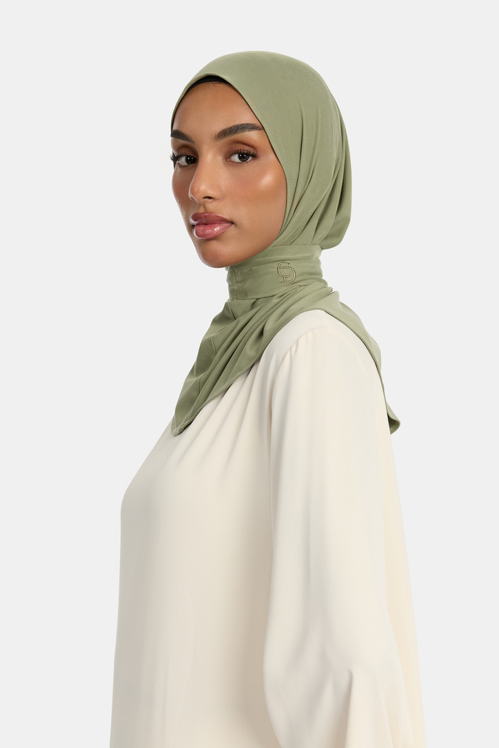 BREATHABLE PULL TIE HIJAB - LEAF
