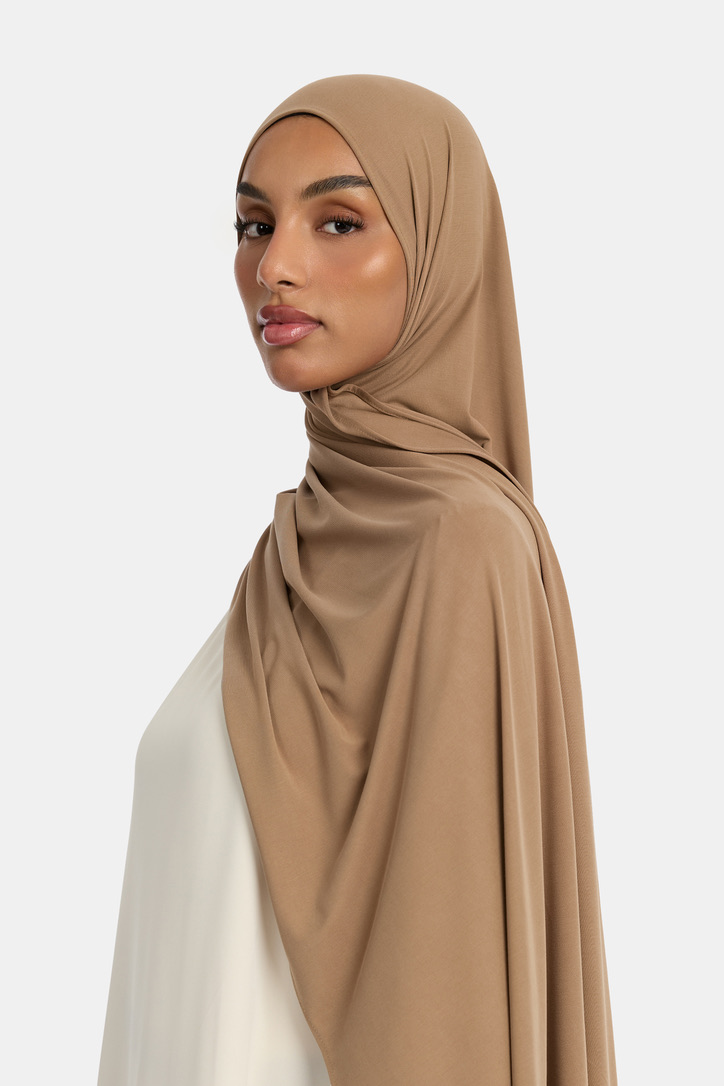 BREATHABLE JERSEY SCARF - TAUPE