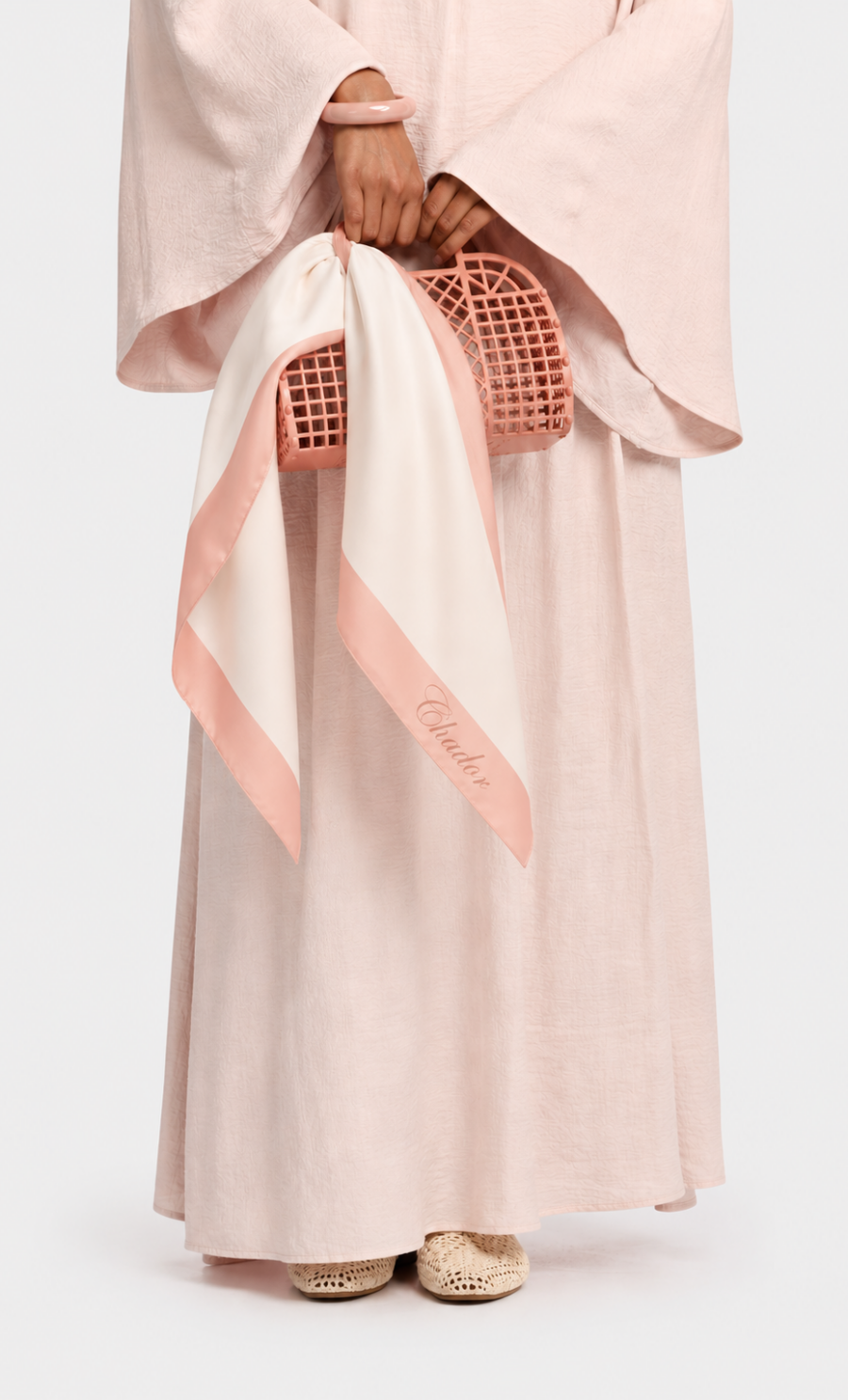 SILKY SCARF - CREAM PEACH