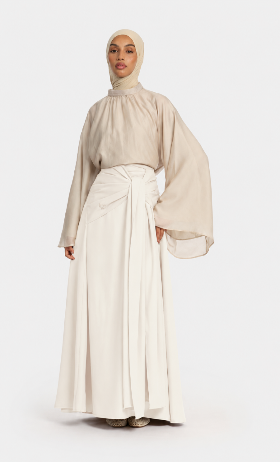 ESSENTIAL WRAP SKIRT - WHITE, S