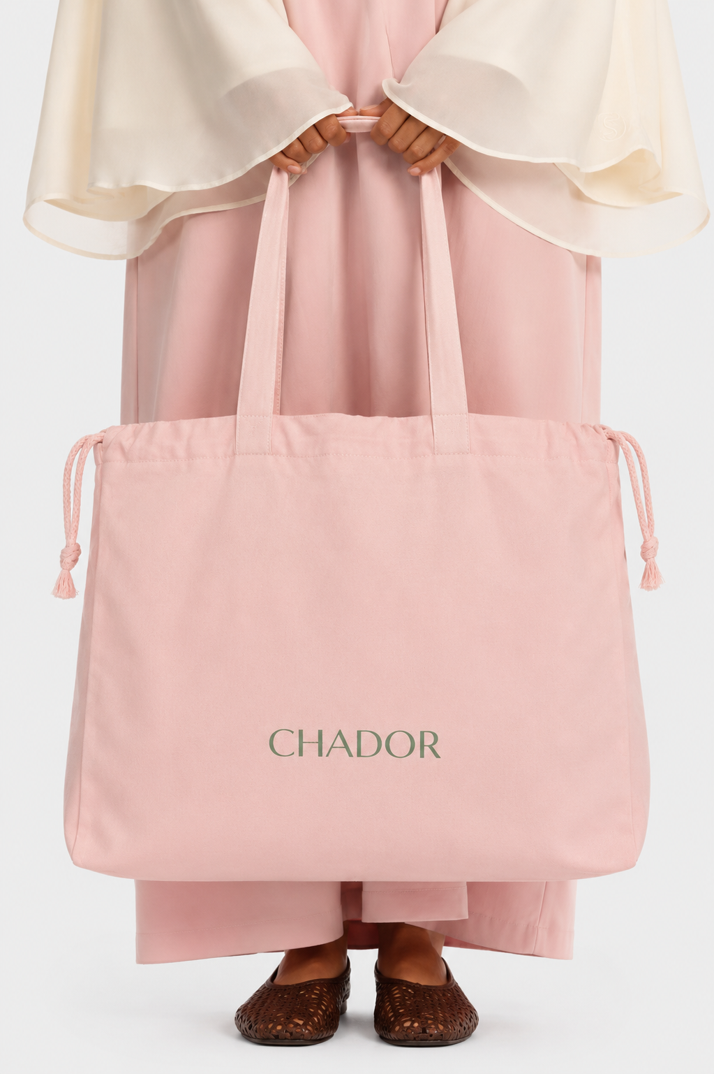 DRAWSTRING TOTE BAG - pink