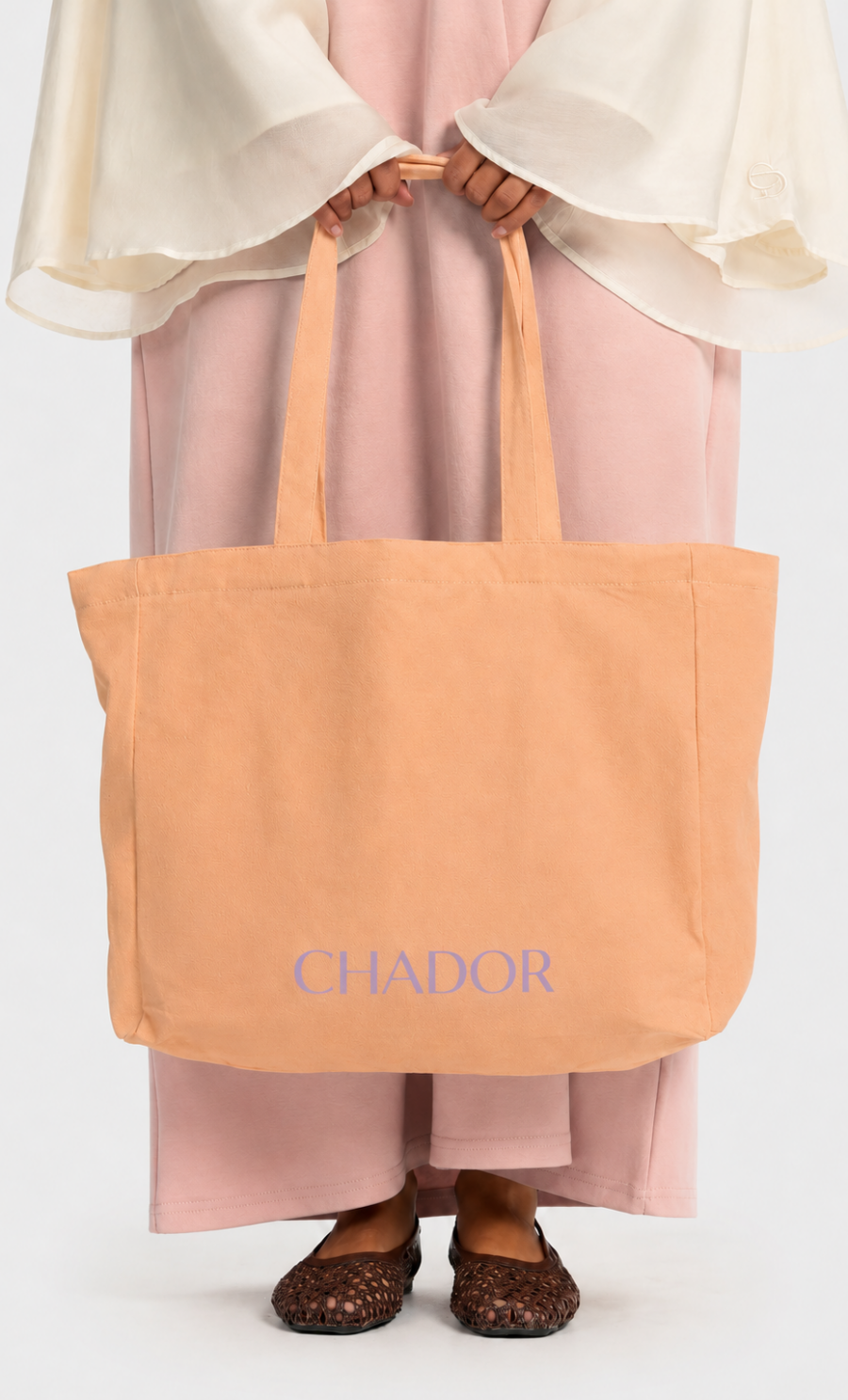 DRAWSTRING TOTE BAG - PEACH