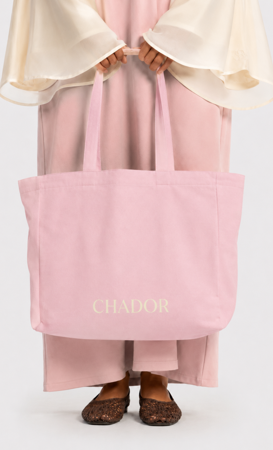 DRAWSTRING TOTE BAG - SOFT PINK