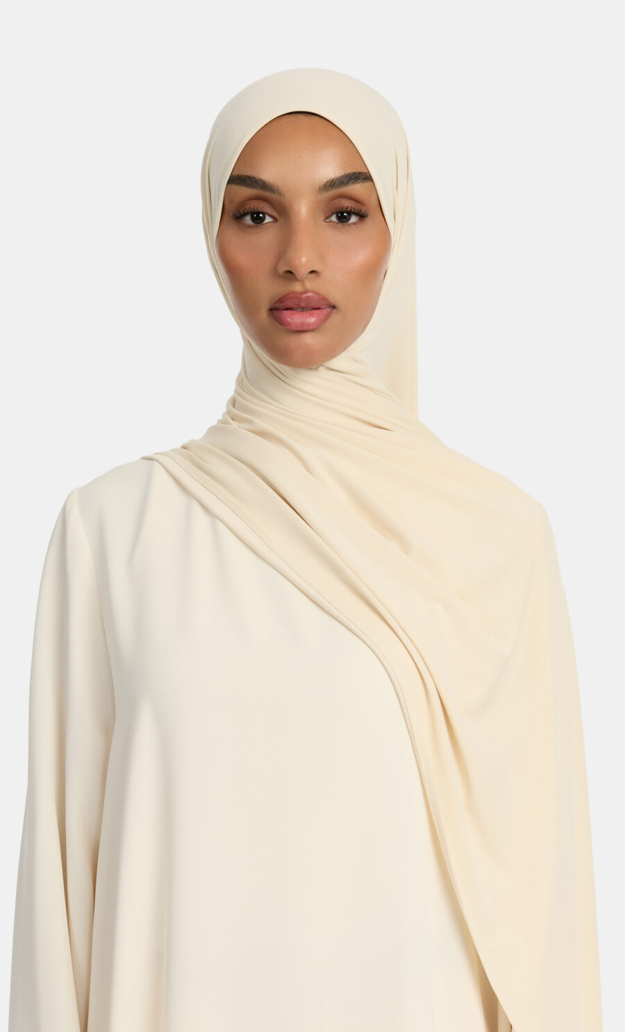 BREATHABLE JERSEY SCARF - LIGHT CREAM