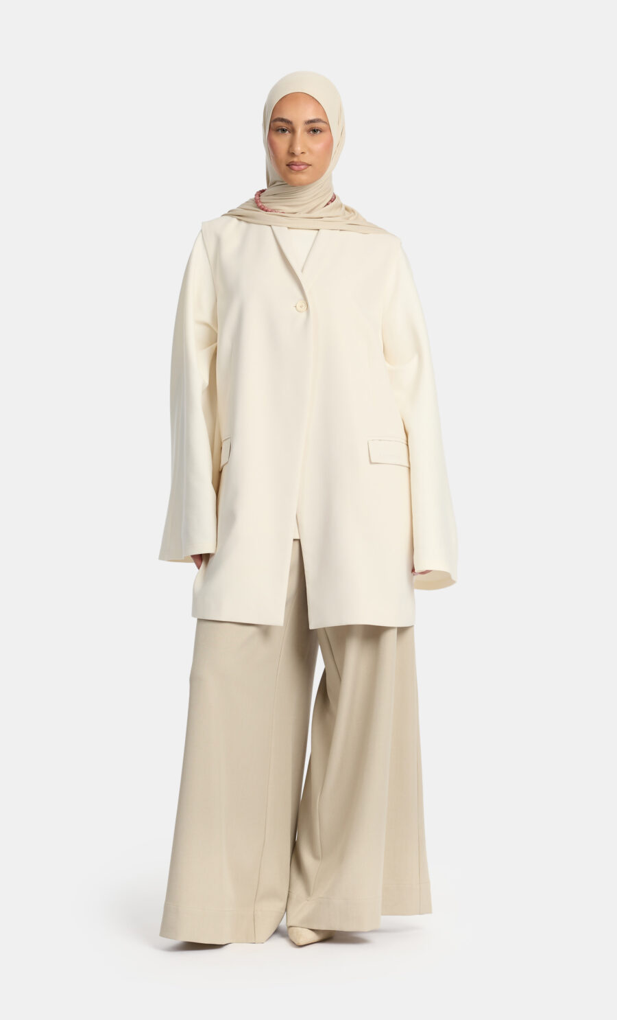 COLLAR GILET - OFF-WHITE, S