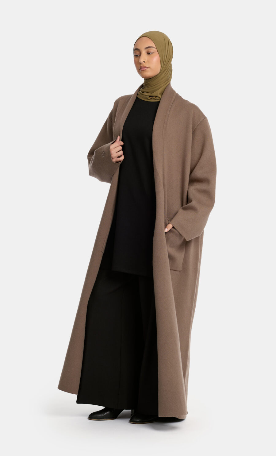 LONG CARDIGAN - DEEP BROWN